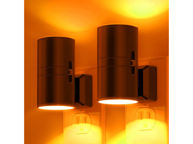 Night Light, Amber Nightlight,Dimmable Night Light,Light Sensor Yellow Nightlight, 0-100LM, Sleep Light for Kids, Soft & Warm Light for Bedroom,...