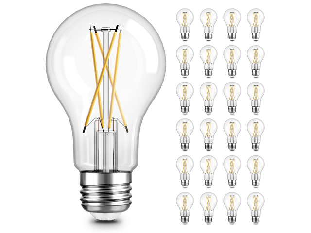 A19 LED Edison Light Bulb, E26 Dimmable Bulb, 60W Equivalent, 24 Pack Vintage Warm White Bulb 2700K, 8W 800LM High Brightness, E26 Base, A19, 80+...