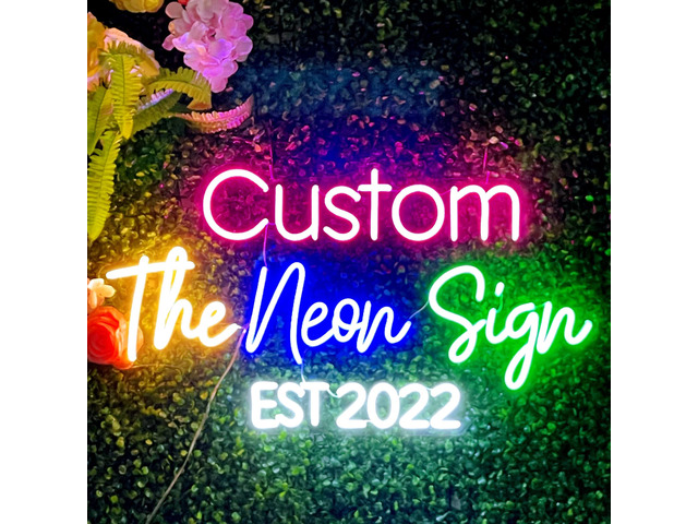 Custom Neon Signs, Personalised Led Neon Lights Sign Customizable for Wall Decor Wedding Party Bedroom Bar Business Logo Light Up Name Sign,...