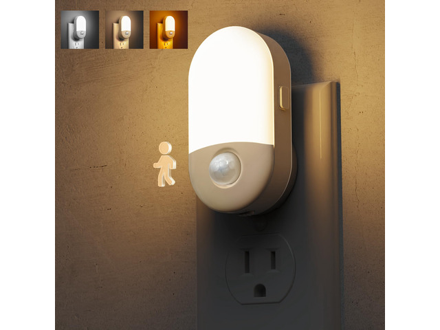 Motion Sensor Night Light, Motion Sensor Light Indoor,3CCT,4Pcs Yellow Soft Light,Bright Night Lights Plug into Wall Motion Sensor,...