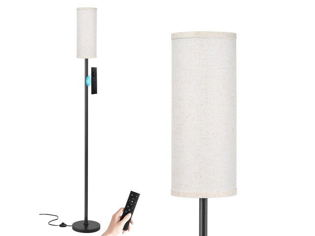 64'' Floor Lamps for Living Room with Remote Control and Stepless Dimmable Colors Temperature & Brightness, 9W Bulb Included(Beige Lampshade &...