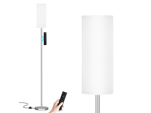 64'' Floor Lamps for Living Room with Remote Control and Stepless Dimmable Colors Temperature & Brightness, 9W Bulb Included(White Lampshade &...