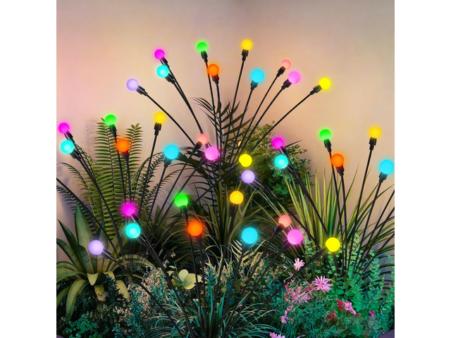 Solar Garden Lights, 4 Pack Color Changing Solar Christmas Decor 40 LED Firefly Solar Christmas Lights Outdoor Waterproof, Swaying Garden Decor,...