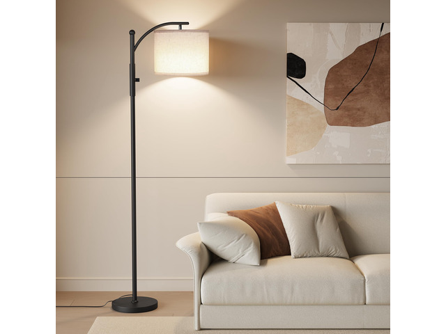 Dimmable Arc Floor Lamps for Living Room, Modern Floor Lamp Stepless Dimming 1000 Lumens Bulb, Metal Standing Lamp with Adjustable Hanging...
