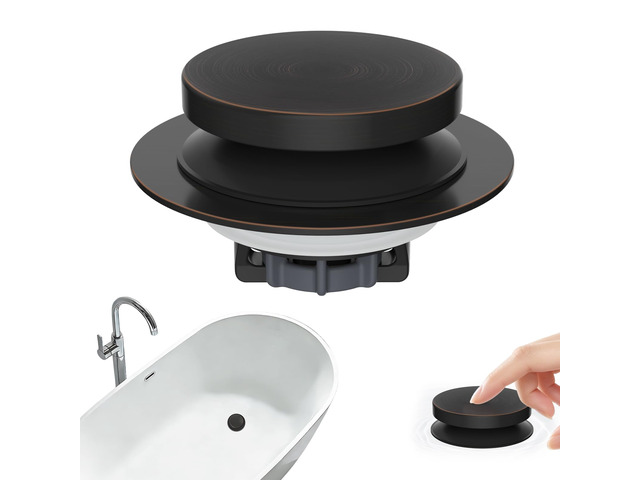 3 in 1 Metal Bathtub Drain Stopper, Universal Pop Up Tub Stopper Bathtub Drain Hair Catcher, Removable & Anti-Clogging Filter Basket, Fit...