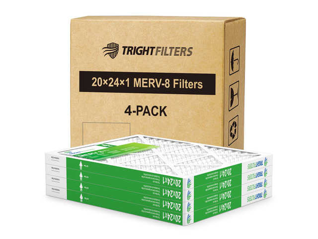 20x24x1 Air Filter 4 Pack, MERV 8 Pleated HVAC Furnace Filter Air Conditioner Filter Replacement Dust Defense Furnace AC Protection Durable...