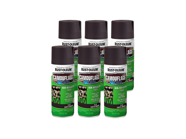 Camouflage 2X Ultra Cover Flat Earth Brown Spray Paint Non-Reflective Finish, Outdoor Concealment, Hunting Blinds And Equipment, Multi-Surface...