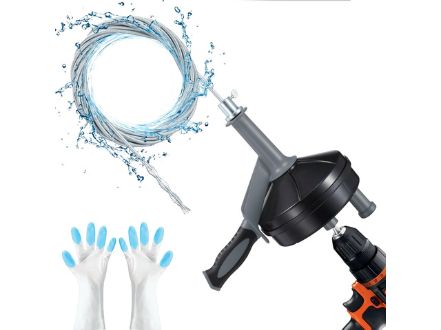 Drain Auger, Clog Remover with Drill Adapter, 25 Feet Flexible Plumbing Snake Use Manually or Powered for Kitchen,Bathrom and Shower Sink, Comes...