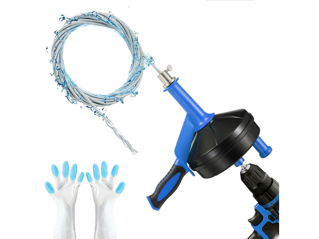 Drain Auger, Clog Remover with Drill Adapter, 25 Feet Flexible Plumbing Snake Use Manually or Powered for Kitchen, Bathroom and Shower Sink, Comes...