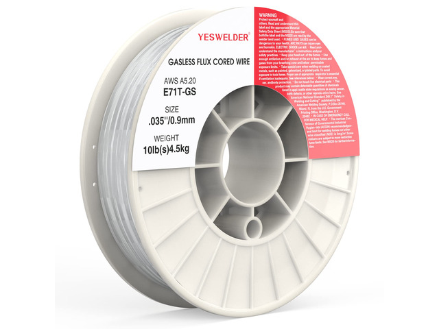 Gasless Flux Core MIG Wire, E71T-GS Mild Carbon Steel 0.035 in, strong ABS spool, smooth feeding, easy handling, organized storage