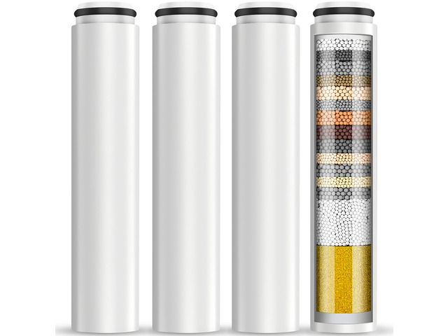 4 Pack Replacement Filters for Handheld Shower Head Water Softener Filters Beads for Hard Water - Remove Chlorine - Reduces Dry Itchy Skin