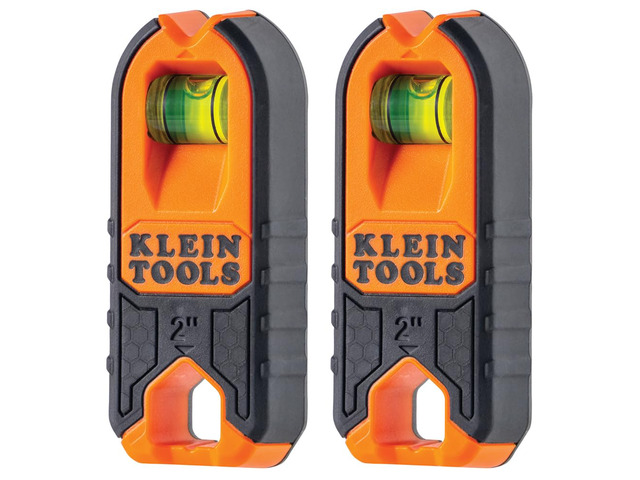 MSF1002 Magnetic Stud Finder and Level, Compact, Wood and Metal Detector with Bubble Vial for Accurate Markings, Felt Pad Backing, 2-Pack