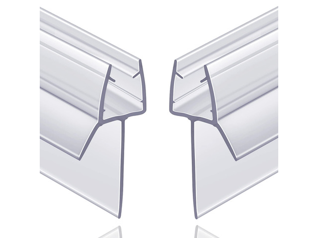 2-Pack Frameless Shower Door Bottom Seal with Long Sweep for Glass Doors Stop Shower Leaks and Create a Water Barrier (3/8 x 36)