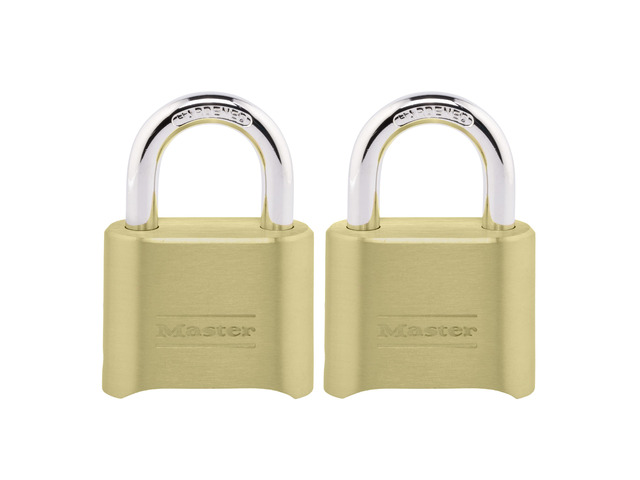 Combination Padlock Outdoor Brass Lock, 2-Pack 175EC2 Resettable 4-digit Combination Lock For Gates, Storage Lock, Security Lock, Brass Body For...