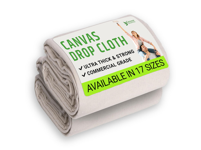 All Purpose Canvas Drop Cloths - Drop Cloth for Painting, Floor Cover, Heavy Duty Protection for Furniture & Surfaces, Reusable Painters Canvas...