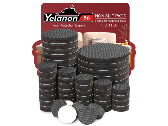 Non Slip Furniture Pads 56 Pcs 1'/2'/3' for Hardwood Floors Rubber feet grip furniture legs firmly, prevent sliding on floors. Easy peel-and-stick,...