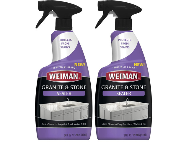 Granite & Stone Sealer Spray - Protects Kitchen Countertops, Sinks, Showers, Vanities & Floors From Stains - For Granite, Quartz, Marble, Tile,...