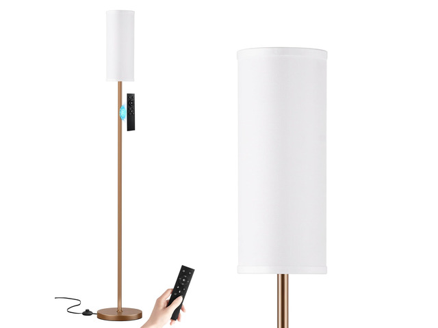 64'' Floor Lamps for Living Room with Remote Control and Stepless Dimmable Colors Temperature & Brightness, 9W Bulb Included(White Lampshade &...