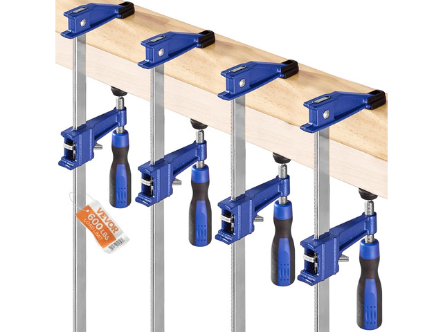 36' Bar Clamps for Woodworking, 4-Pack, 600 lbs Load Limit 2-1/2 inch Depth, Lockable F-Clamp, Cast Iron and Carbon Steel, Easy to Use,...