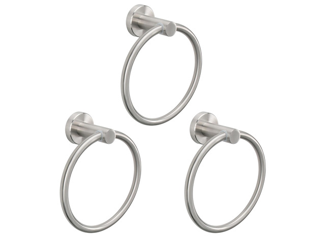 Bath Towel Ring, Bathroom Hardware Accessories-Thicken Stainless Steel Hand Towel Holder for Bathroom, Modern Round Towel Hanger Wall Mounted...