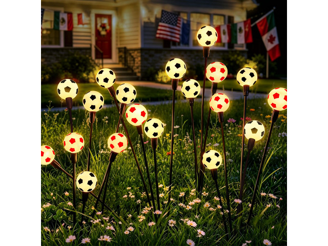 2026 Solar Soccer Lights, 8 Packs 48LED, Solar Lights Outdoor Waterproof, World Cup Decorations, Garden Decor, Patio Decor, Unique Decor for Soccer...