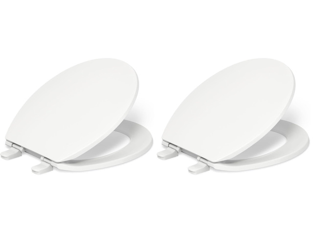 K-4775-0 Brevia Round Toilet Seat with Quick-Release Hinges And Quick-Attach Hardware For Easy Clean, White (Pack of 2)