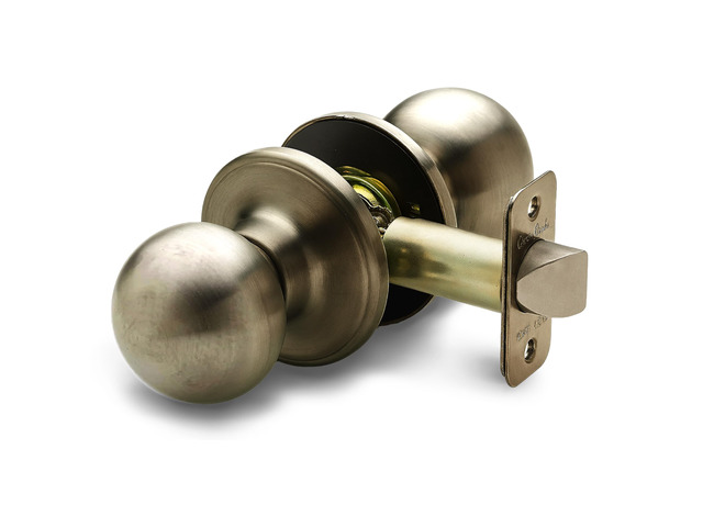 BK2020AB Ball Door Knob, Passage Function, 1 Pack, in Antique Brass