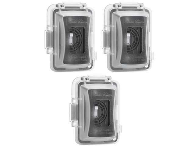 Weatherproof Electrical Outlet Cover, 3 pc 1-Gang Outdoor Plug Cover for Protection Against Rain Dust & Outdoor Use