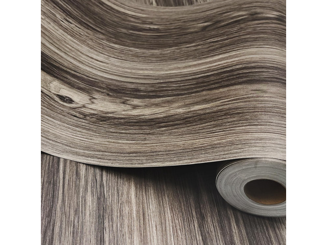 Wood Grain Peel and Stick Floor Tiles, 11.8' W × 394' L, Dark Color Cover 32.29 Sq. ft, Soft woodlook finish, Long rolls reduce seams, Works on many...