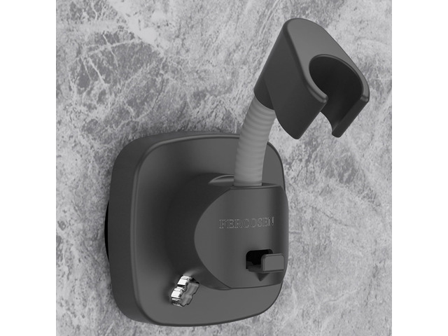 Shower Head Holder with Suction 360Â° Swivel Gray Tool-free install in seconds, 360Â° swivel head, 10kg built-in storage hook, removable,...