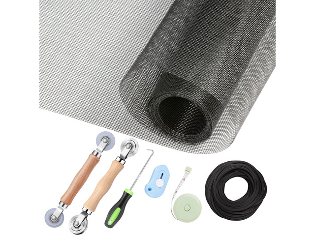 Window Screen Repair Kit - 59' x 106' Screen Door Replacement Fiberglass Screen Mesh with All Screen Tools for Sliding Door and Patio Screen Door...