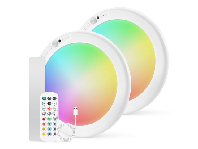Rechargeable LED RGB Ambient Shower Light Waterproof Inside Wireless 2 Pack Mood Bathroom Lighting, 13 Color Changing, Magnetic, Battery Operated,...