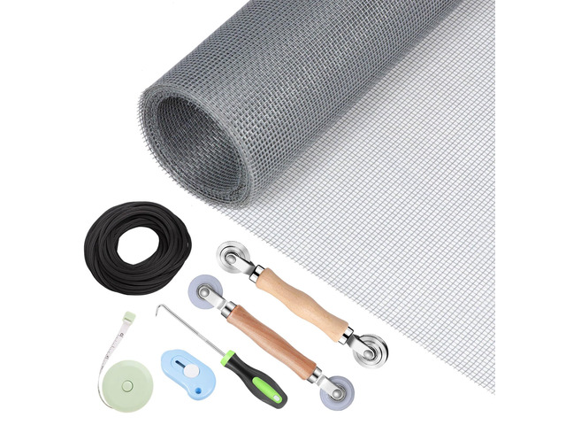 Window Screen Repair Kit - 59' x 106' Screen Door Replacement Fiberglass Screen Mesh with All Screen Tools for Sliding Door and Patio Screen Door...