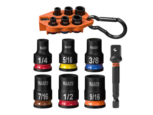 33808 Grab-And-Go Impact Socket Set, SAE, 7-Piece Set with Sleeve, Carabiner, and 3/8-Inch Drive, Color-Coded 1/4, 5/16, 3/8, 7/16, 1/2, and...