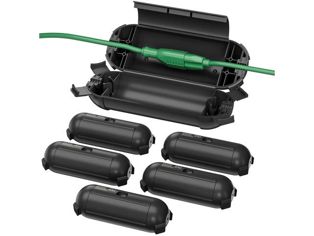 6 Pack Outdoor Extension Cord Safety Cover, Black Waterproof Cord Connector Protector for String Lights, Outdoor Tools, Holiday Lights, Camping,...