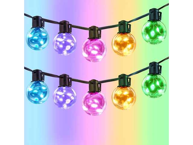 Outdoor String Lights USB Plug-in,20ft 15 Color Changing LED Bulbs 220+ Scene Modes,Dimmable,Timer,Remote & App Control,IP65 Waterproof Globe Bulb...