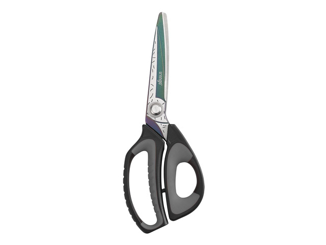 10' Heavy Duty Multipurpose Shears for Shop & Garden (Black/Grey) Forged Stainless Steel With Titanium Coating Cuts Fabric, Cardboard, Pruning...