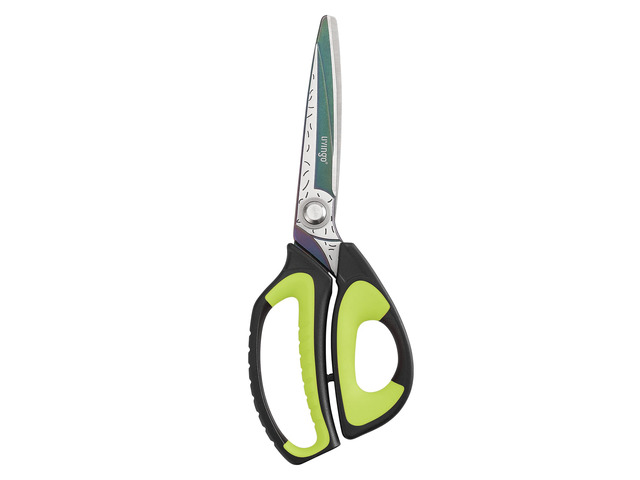 10' Heavy Duty Multipurpose Shears for Shop & Garden (Green/Black) Forged Stainless Steel With Titanium Coating Cuts Fabric, Cardboard, Pruning...