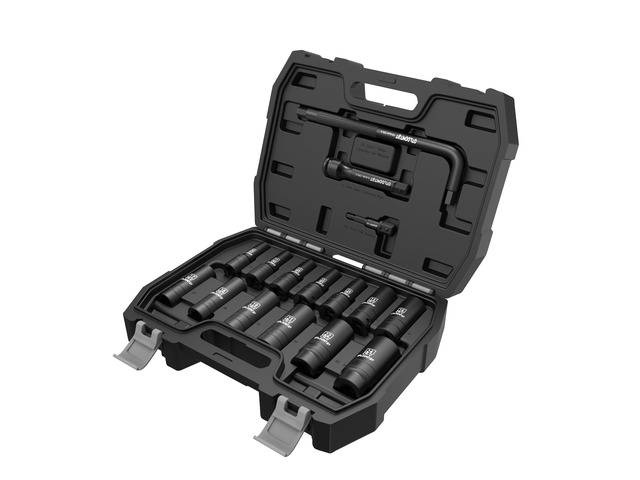 16PCS 1/2' Drive Impact Socket Set Heavy Duty CR-V Steel Construction with Extension Bar, 6-Point Design, Laser Markings & Storage Case for Auto...