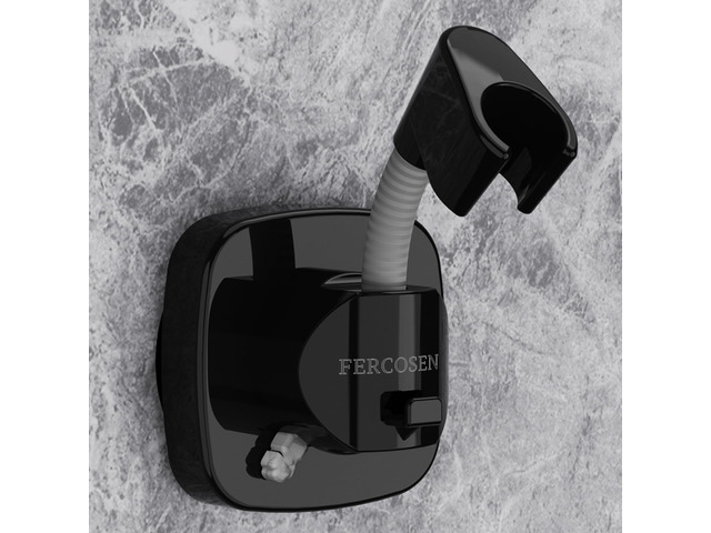 Shower Head Holder with Suction 360° Swivel Black Tool-free install in seconds, 360° swivel head, 10kg built-in storage hook, removable,...