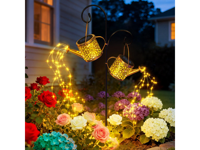 2 Pack Solar Watering Can, Metal Solar Lights Outdoor Waterproof, Hanging Lantern Decoration for Yard Outside Patio Lawn, Gardening Gifts for Women...