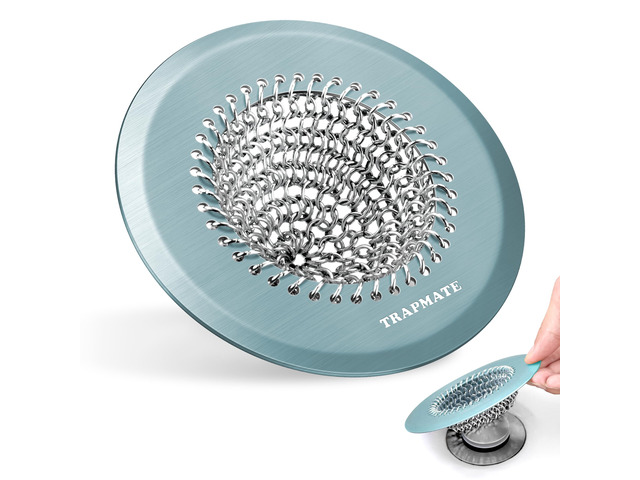 Reversible Bathtub Drain Hair Catcher, Prevent Clogging Shower Drain Cover, Patend 304 Stainless Steel Drain Strainer for Regular & Pop-up Drain...