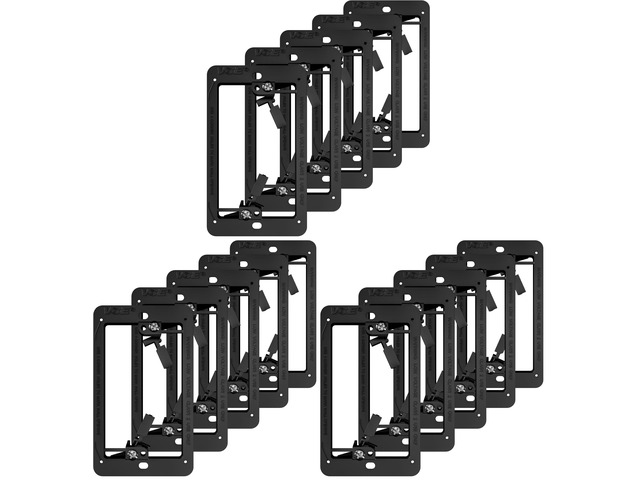 Low Voltage Mounting Bracket Single Gang Wall Plate, Flush Low Voltage Box for Network, HDMI, Coaxial, Speaker, Telephone Cables, Black, 15 Pack