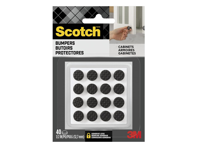 Black Adhesive Bumper Pads 40 PCS, Self-Stick Rubber Pads 3/8' Round, Cabinet Door Rubber Bumpers, Designed to Protect Cabinets and Drawers, Sound...