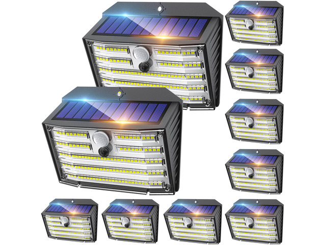 Solar Lights Outdoor [ /126 LED], Wireless Motion Sensor Lights, IP65 Waterproof Security Lights 3 Modes, 270Â° Lighting Angle, Ultra-Bright Wall...