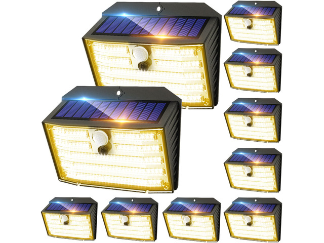 Solar Lights Outdoor [ /126 LED], Wireless Motion Sensor Lights, IP65 Waterproof Security Lights 3 Modes, 270° Lighting Angle, Ultra-Bright Wall...