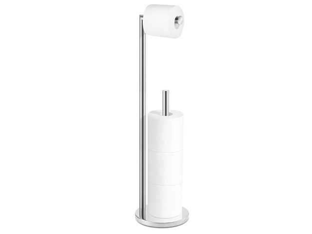Toilet Paper Holder Stand, Bathroom Free Standing with Storage, Chrome Rustproof Toilet Paper Roll Holder for 4 Rolls,with Non-Slip Stable...