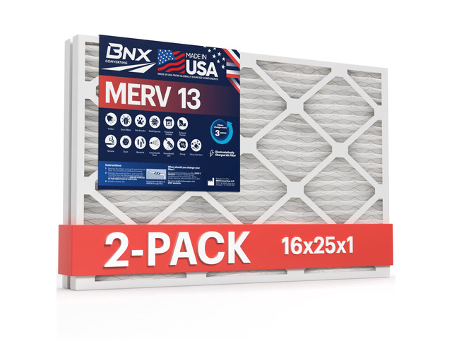 TruFilter 16x25x1 Air Filter MERV 13 AC Filter, HVAC Furnace Filter, 2 Pack (ACTUAL SIZE 15.69'x24.69'x0.75') Allergies, Dust, Pet Dander & Smoke -...
