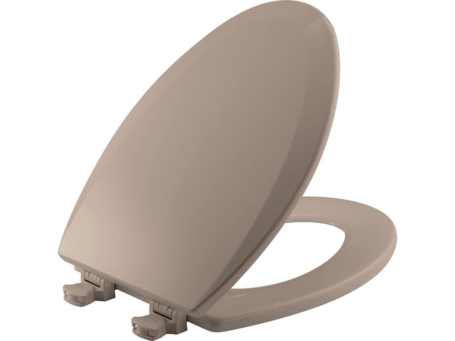 1500EC 068 Toilet Seat with Easy Clean & Change Hinges, 1 Pack Elongated, Fawn Beige