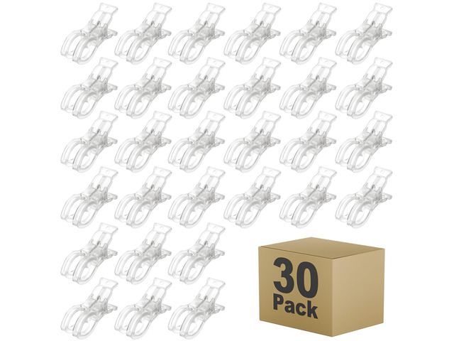 30 Pack Balloon Arch Clips, Large Clear Spring Clamps for Backdrop, 3.5'' Plastic Clips Supplies for Birthday Decoration Accessories Beach Towels...